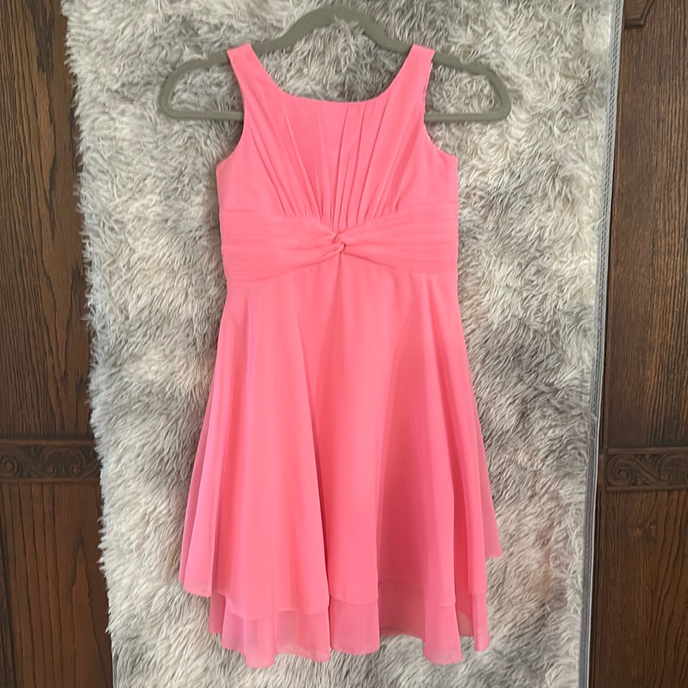 Beautiful pink flower girl or bridesmaid formal dress